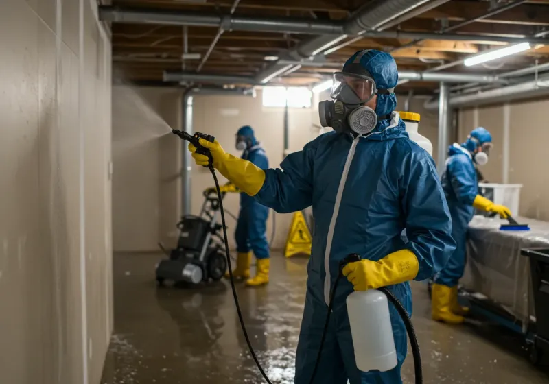 Basement Sanitization and Antimicrobial Treatment process in Russell, PA